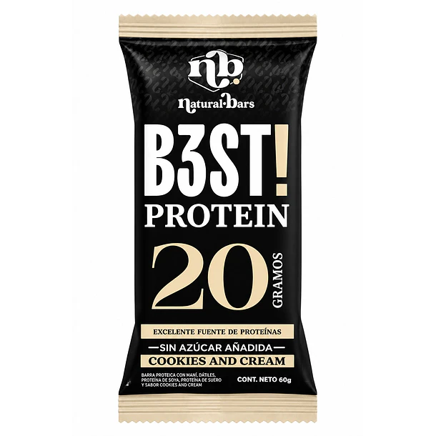 BARRA PROTEINA B3ST / COOKIES AND CREAM 10U 4