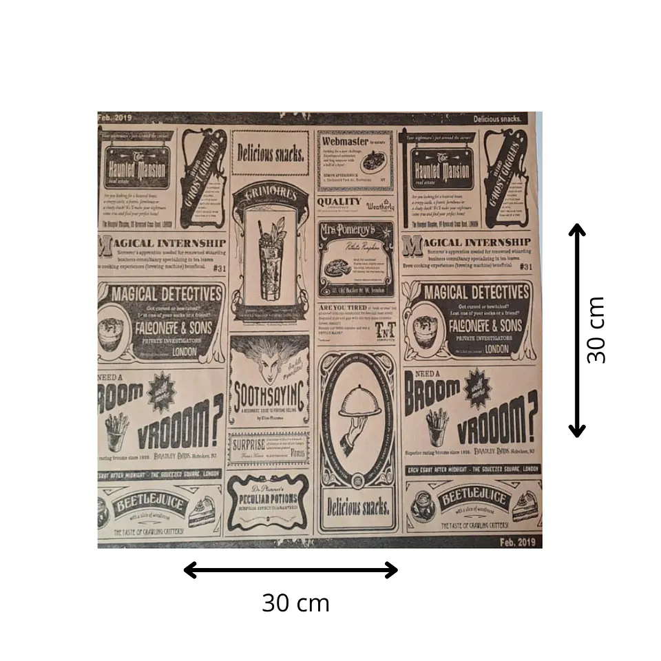 Papel antigrasa 30cm x30 cm (200 hojas) 2