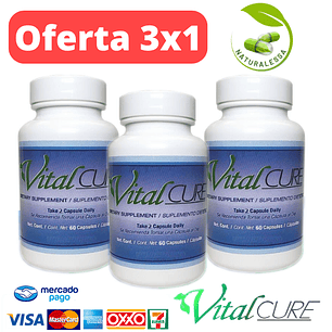 Pack Vital Cure 3x1 60 capsulas (Candidiasis)  promoción de 3 Frascos
