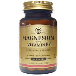 Magnesium With Vitamina B6 X 100 Tabletas Solgar