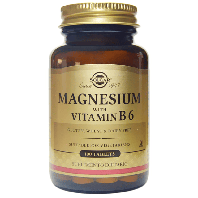 Magnesium With Vitamina B6 X 100 Tabletas Solgar