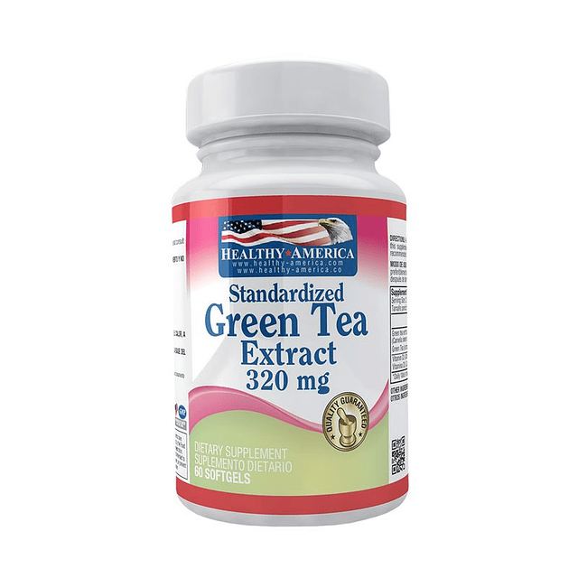 Green Tea Extract 320 Mg x 60 Cáps Blanda Healthy America