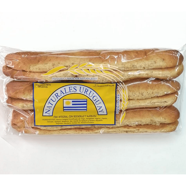 Pan Integral con Bocadillo y Ajonjolí x 300 gr Naturales Uruguay