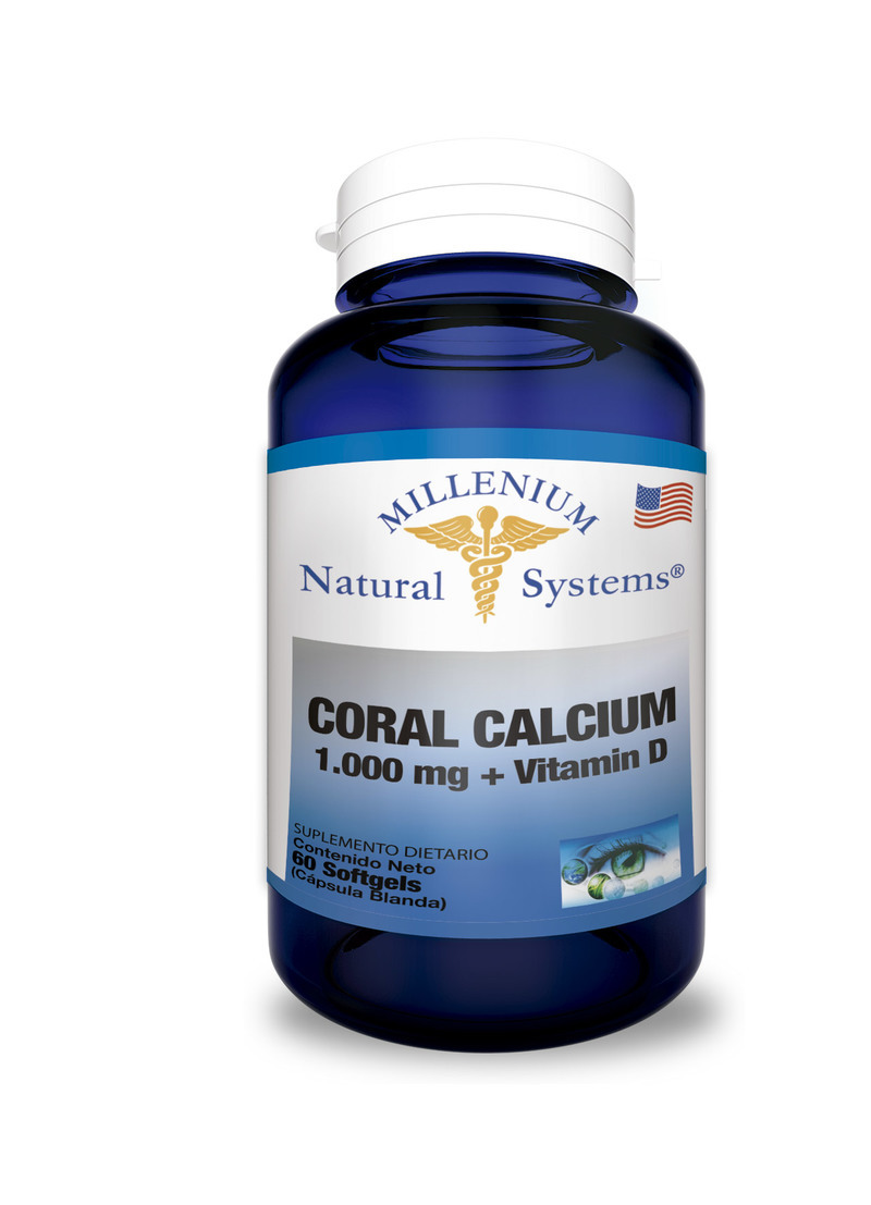 Coral Calcium 1000 mg+ Vitamina D x 60 Cáps Natural Systems