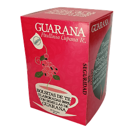 Bolsitas de Té elaboradas 100 %  con Semillas de Guarana x 20 Unid Per Té 