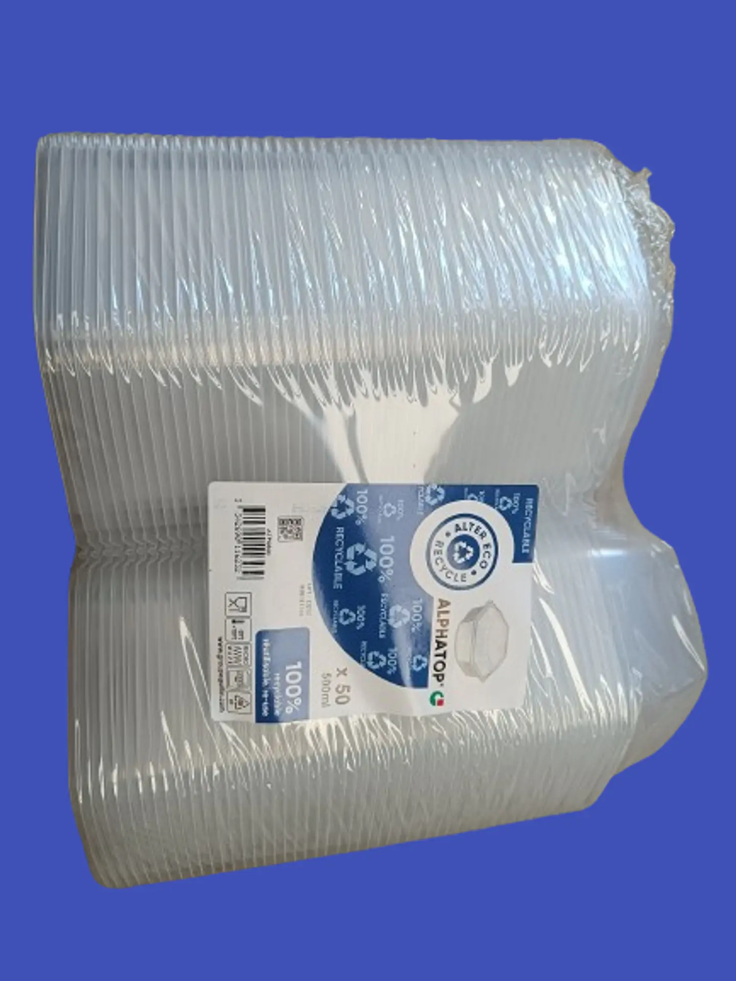 Caixa plástica com tampa incoporada 500ml (50un) 1