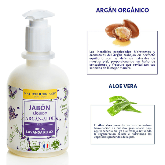 Jabon de manos lavanda relax  250ml  - argán y aloe
