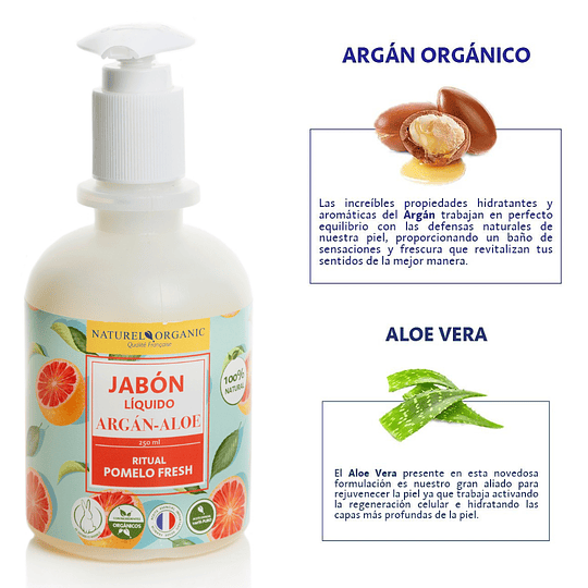 Jabón de manos pomelo fresh  250ml  - argán y aloe 