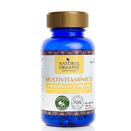 Suplemento alimenticio Multivitamínico + Minerales + Prebióticos 60cap.vegetales