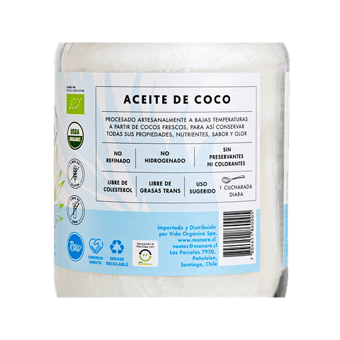 Aceite de coco 500 ml. Manare