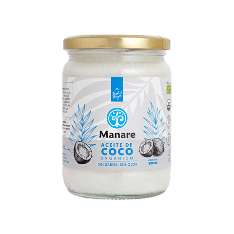 Aceite de coco sin olor ni sabor 500 ml. Manare