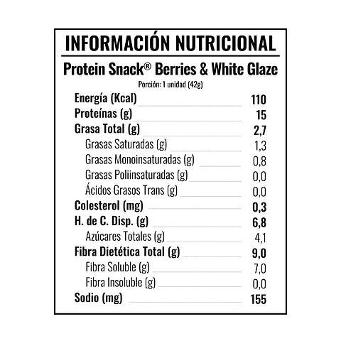 Protein snack berries & white Glaze 42 g.