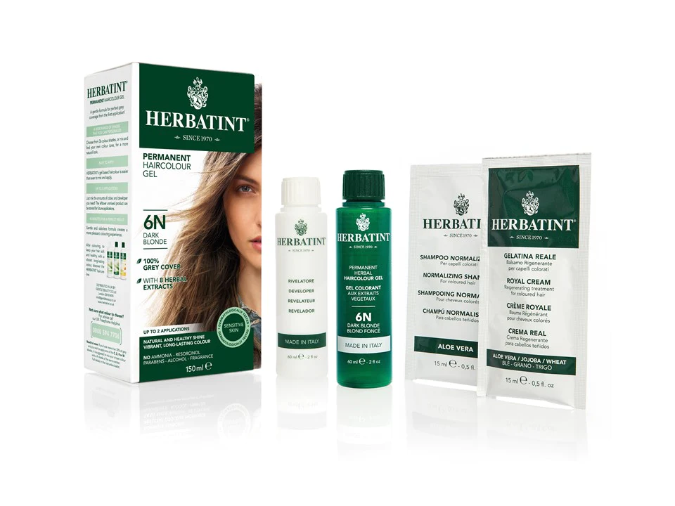 1N - Negro Tintura De Pelo Sin Amoniaco con Aloe Vera Herbatint