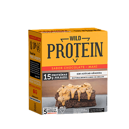 Caja Wild protein chocolate maní 5 barritas