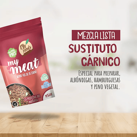 Mezcla Lista sustituto de carne Sin Gluten, sin Soya 125g.