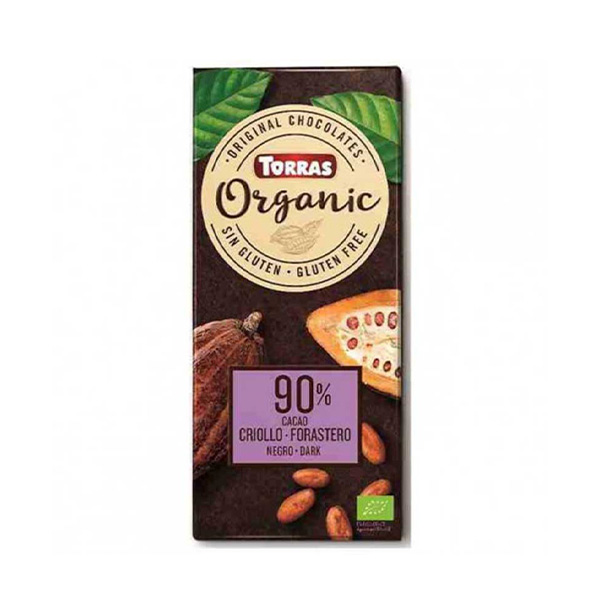 CHOCOLATE ORGANICO 90% CACAO TORRAS 100 GR.