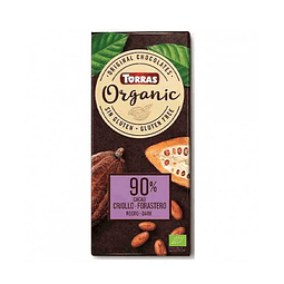 CHOCOLATE ORGANICO 90% CACAO TORRAS 100 GR.