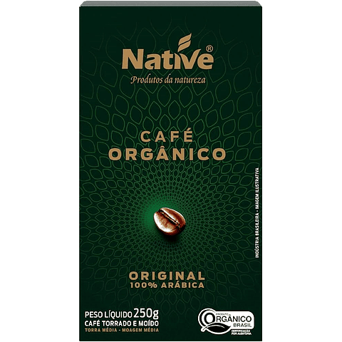 Café orgánico de grano molido 250 g. Native