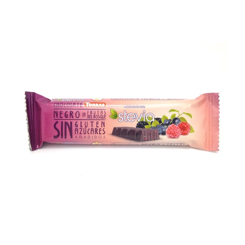 Chocolate negro con frutos del bosque 35 g. Torras