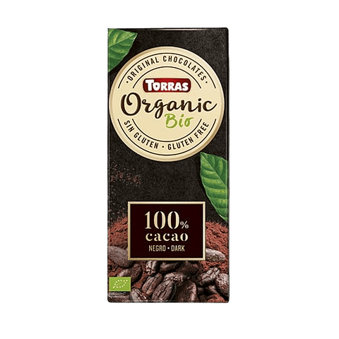 Chocolate Orgánico Negro 100% Cacao 100g Torras