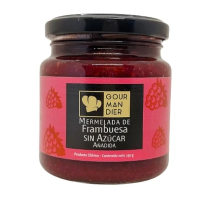 Mermelada de frambuesa sin azúcar 270 g.