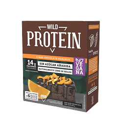 Caja Wild protein vegana chocolate naranja 5 unid.
