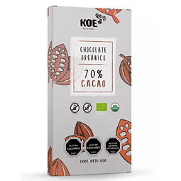 Chocolate orgánico 70% cacao 100 g.