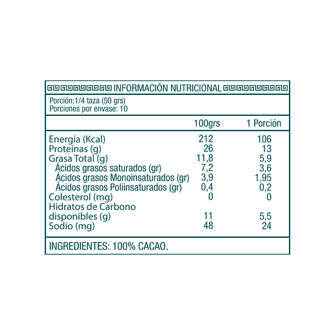 Cacao 100% en polvo sin gluten 400 gr.