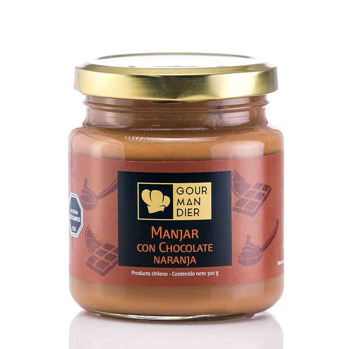 Manjar casero con chocolate y naranja 300 gr.