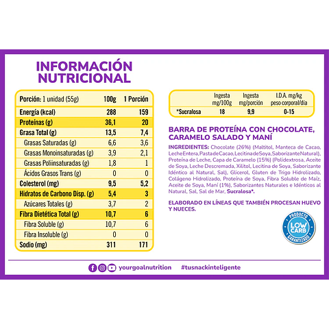 Caja Protein Bite caramel Peanuts Salty 4 unid.