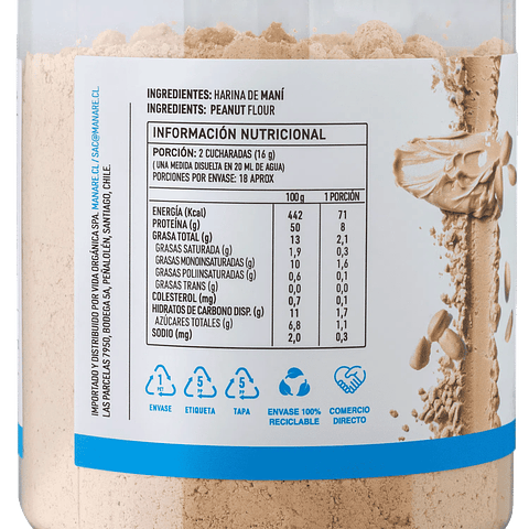 Mantequilla de maní en polvo 300g. Manare