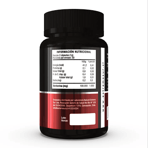 Berberina 500mg. 60 cáps. Extremo Sur