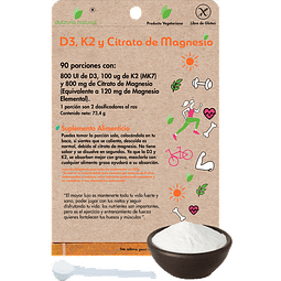 Vitamina D3+K2+Citrato de Magnesio 90 porciones Dulzura Natural