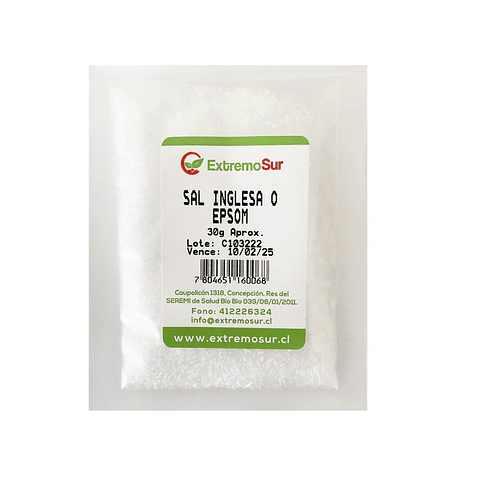 Sal de Epsom o Sal Inglesa 30g. Extremo Sur