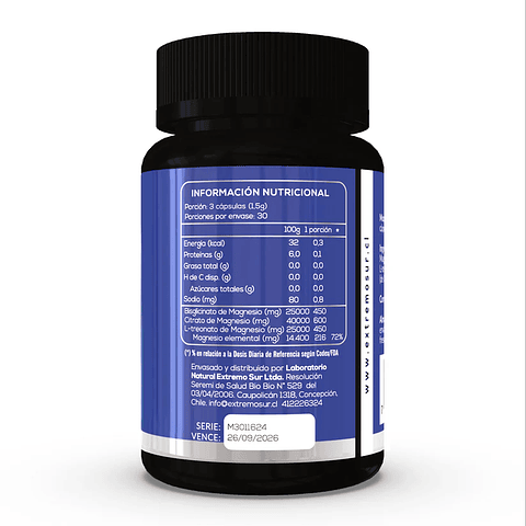 MAGNESIO TRIPLE MAGNE3 90 CAP. EXTREMO SUR