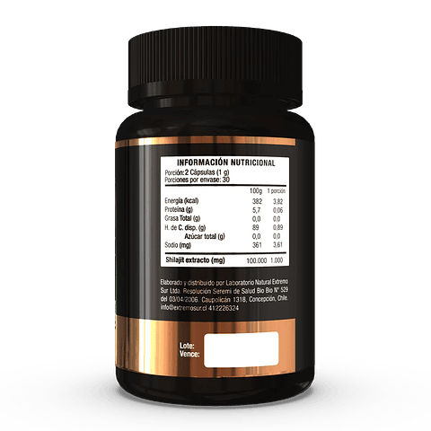 Shilajit 60 cáps. Extremo Sur