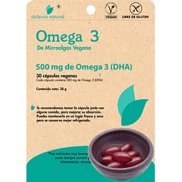 Omega 3 vegano de microalgas 30 cápsulas Dulzura Natural