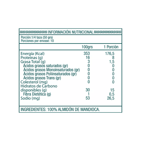 Almidón de mandioca sin gluten 500g. Ambrosía