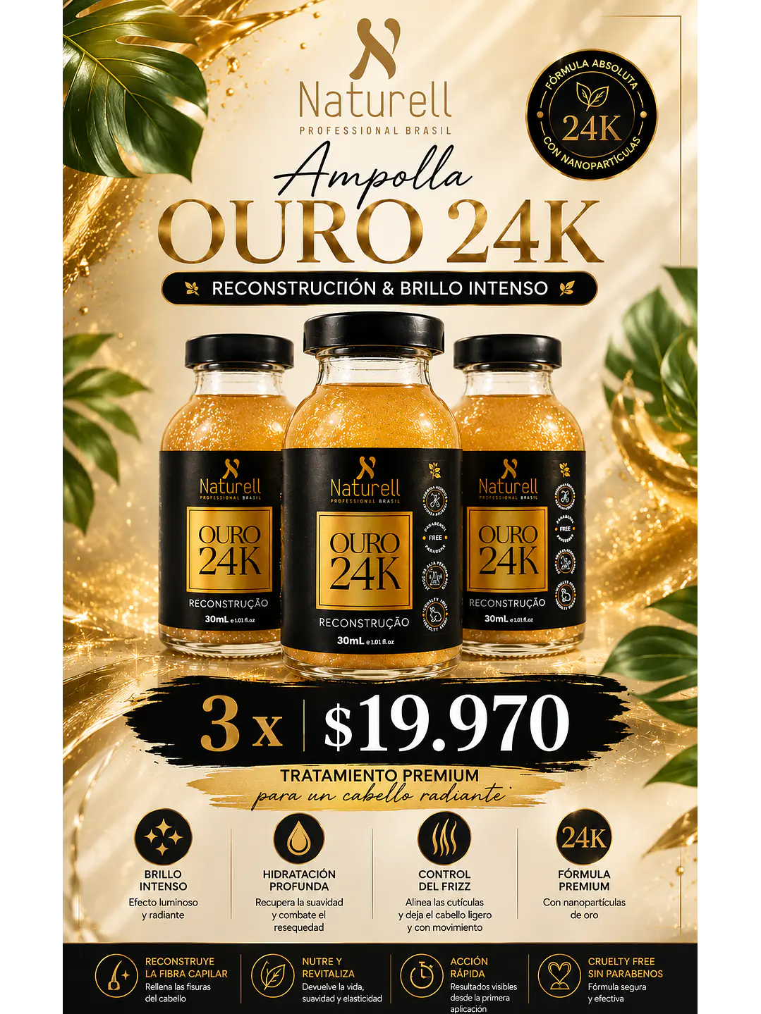 3 Ampollas Oro 24 K 1