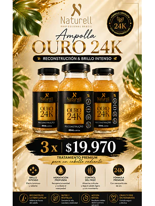 3 Ampollas Oro 24 K