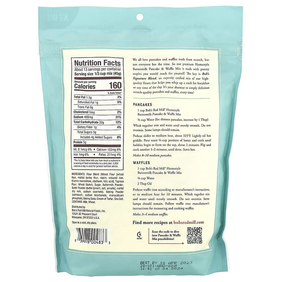 HOMESTYLE BUTTERMILK PANCAKE Y WAFFLE MIX 567G-20 OZ  2