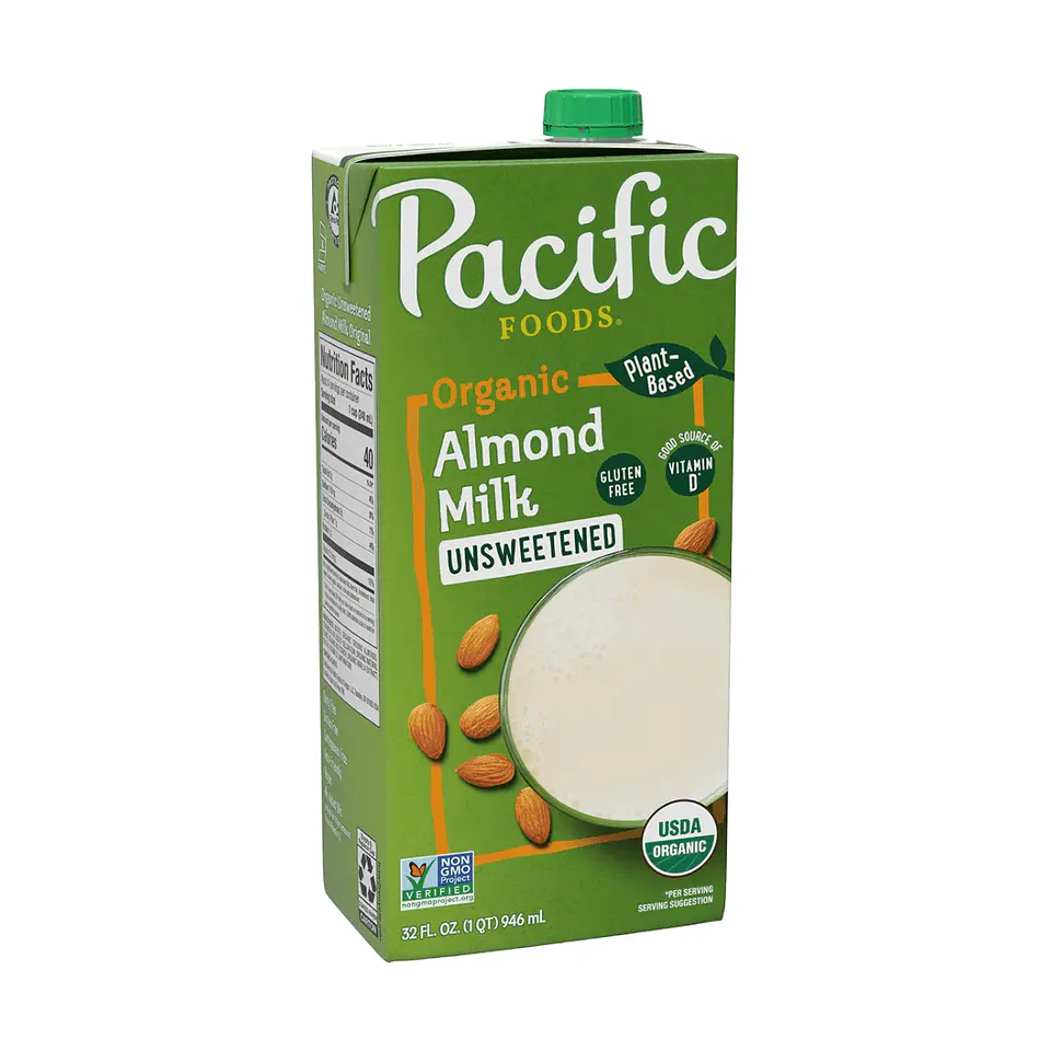 BEBIDA ORG ALMOND MILK UNSWEETENED 946ML PACIFIC 1