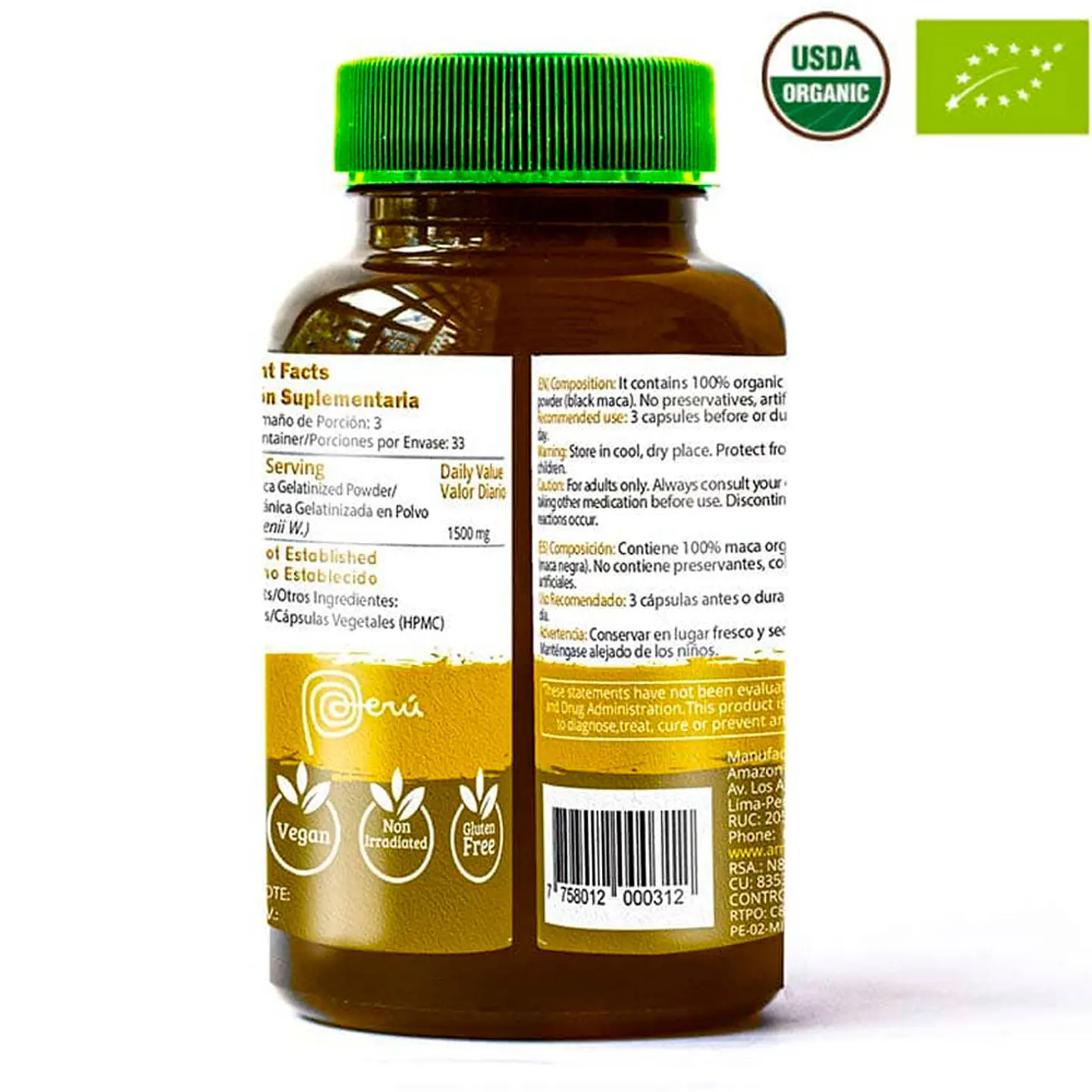 MACA BLACK - NEGRA 500mg/100 CAP 2