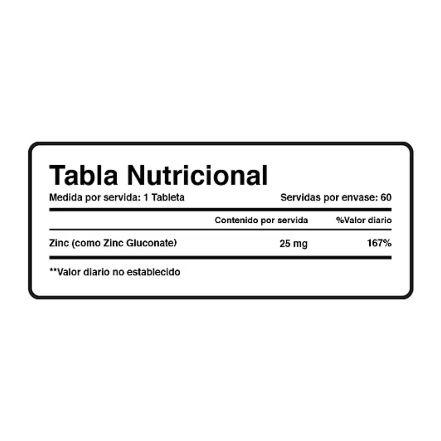 ZINC 25mg GLUCONATE 60 TAB 2