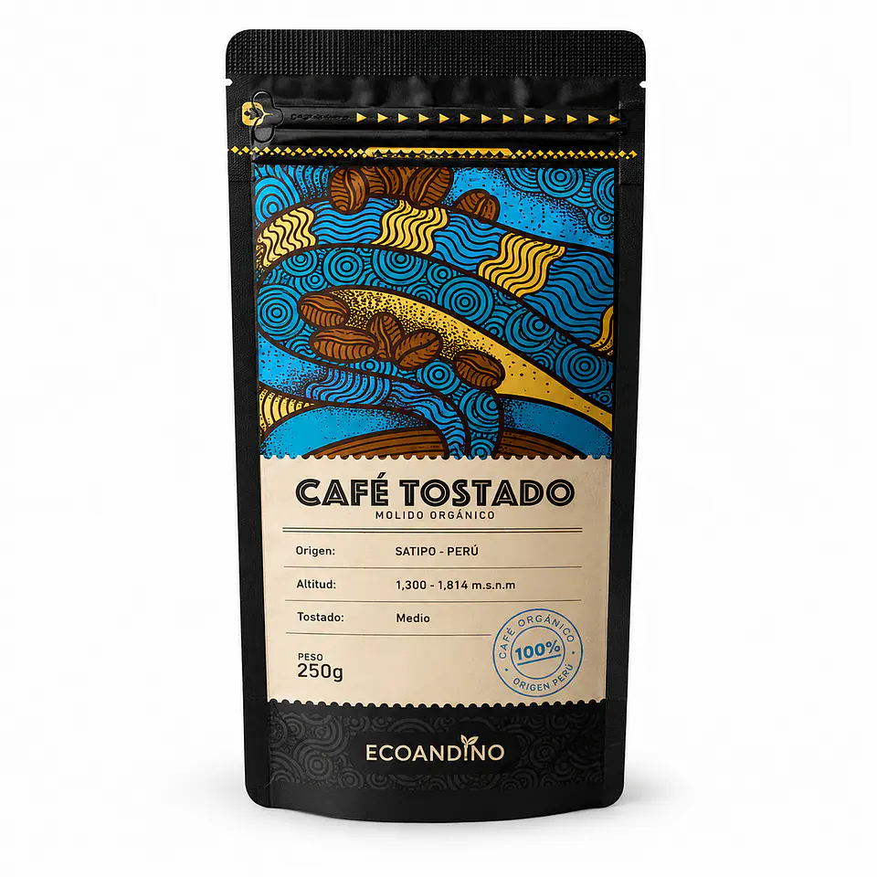 CAFÉ TOSTADO MOLIDO ORGANICO 250G  1