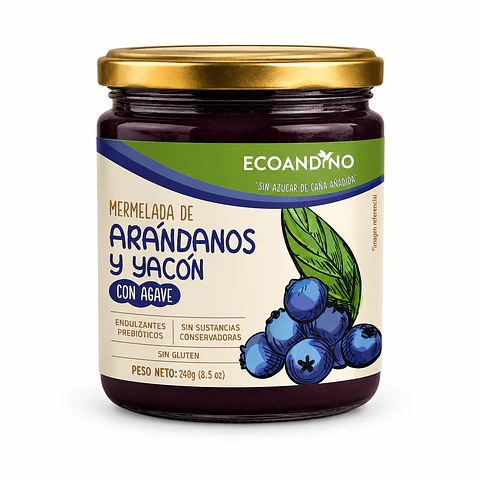  MERMELADA ARANDANOS Y YACON CON AGAVE 240G 