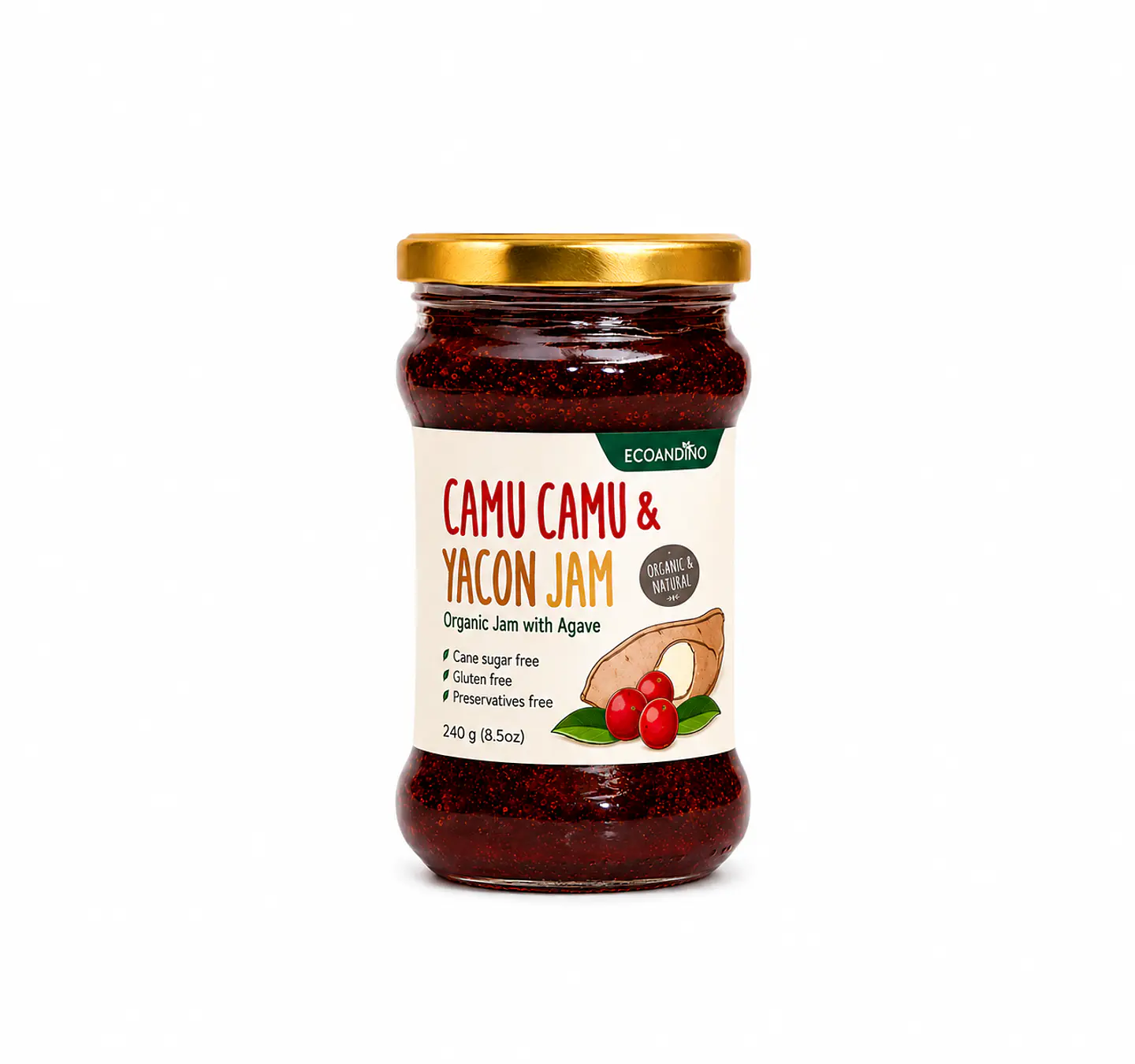  MERMELADA CAMU CAMU Y YACON JAM  ENDULZADO CON AGAVE 1