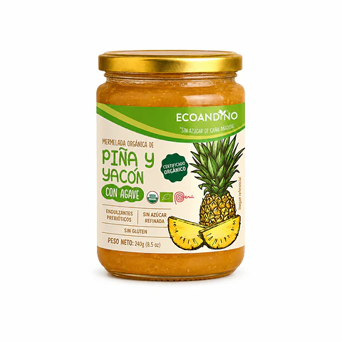MERMELADA PIÑA Y YACON CON AGAVE 240G