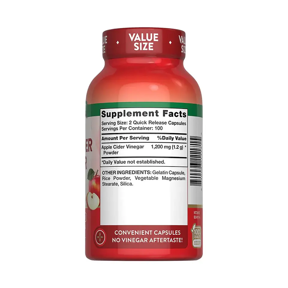 APPLE CIDER VINEGAR 1,200 mg  200 CAPSULAS 2
