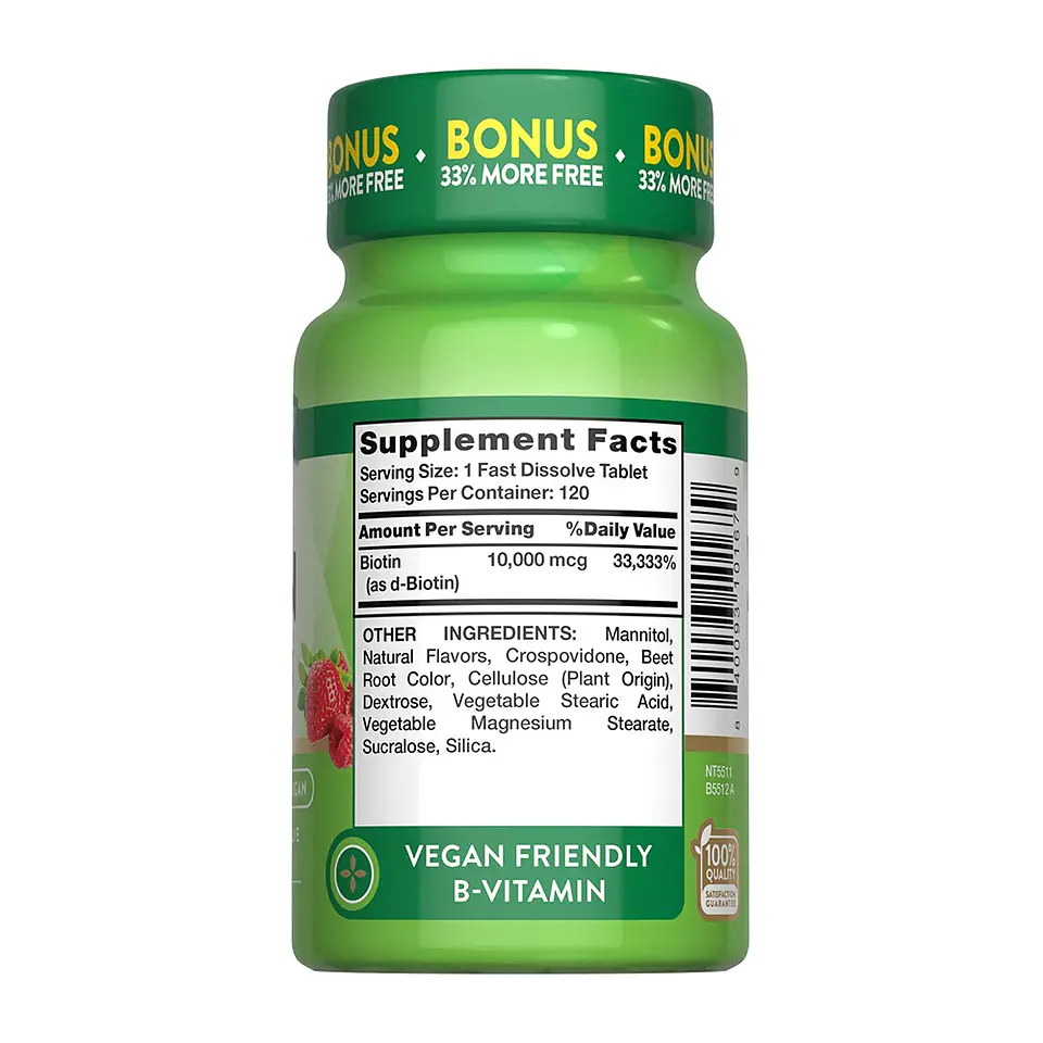 BIOTIN 10,000 mcg, 120 CAP 2